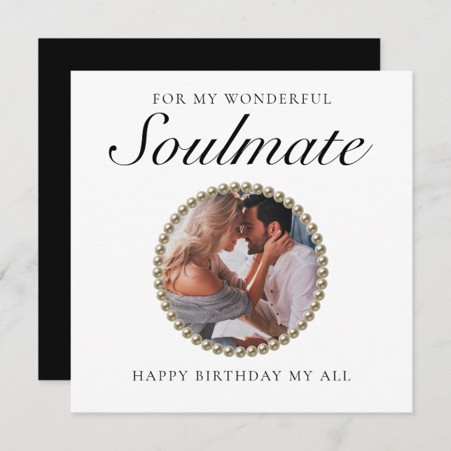 Elegant Photo Romantic Girlfriend Birthday Card (Front/Back)