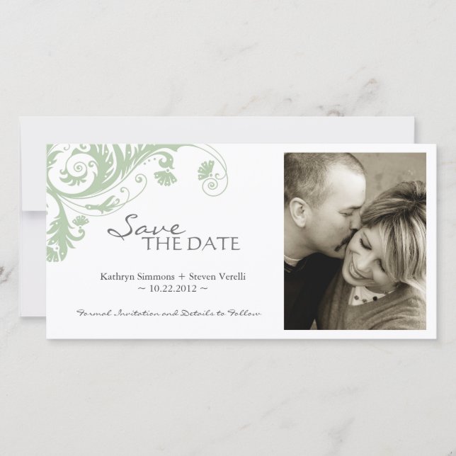 Elegant Photo Save The Date Invitation (Front)