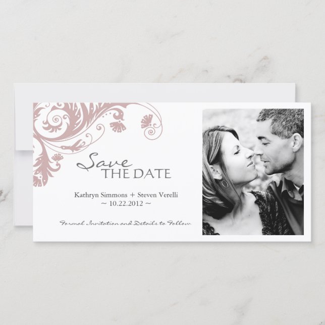 Elegant Photo Save The Date Invitation (Front)