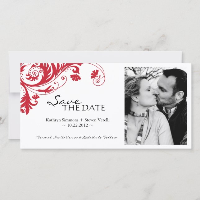 Elegant Photo Save The Date Invitation (Front)