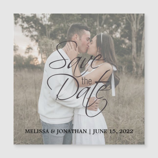 Elegant Photo Save the Date Magnet (Front)
