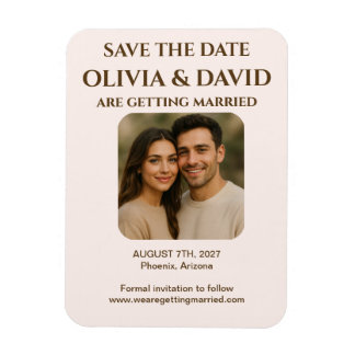 Elegant Photo Save the Date Magnet | Modern Luxe