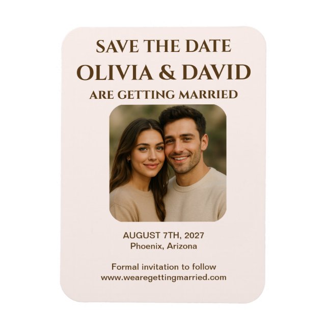 Elegant Photo Save the Date Magnet | Modern Luxe (Vertical)