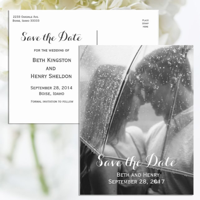 Elegant Photo Save the Date Postcard (Creator Uploaded)