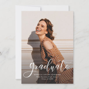 Elegant Photo Script Graduation Announcement