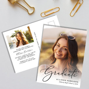 Elegant Photo Script Graduation Party Invitation
