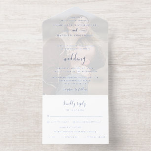 Elegant Photo Script Wedding All In One Invitation