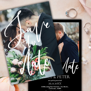 Elegant Photo Script Wedding Save the Date Invite 