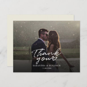 Elegant Photo Script Wedding Thank You Card