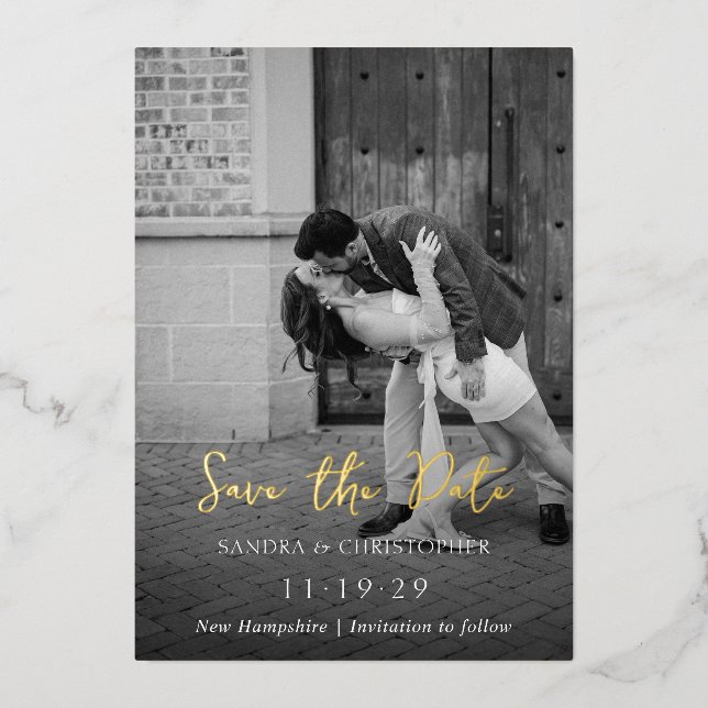 Elegant Photo Simple Modern Wedding Save the Date (Front)