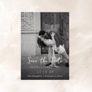 Elegant Photo Simple Modern Wedding Save The Date