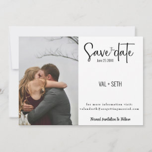 Elegant Photo –Split Layout with Modern Script Save The Date