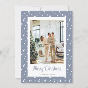 Elegant Photo Stars Merry Christmas Card