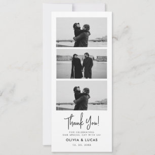 Elegant Photo Strip Chic Wedding Thank You