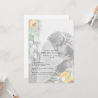 Elegant Photo Sunflower Floral Bridal Shower