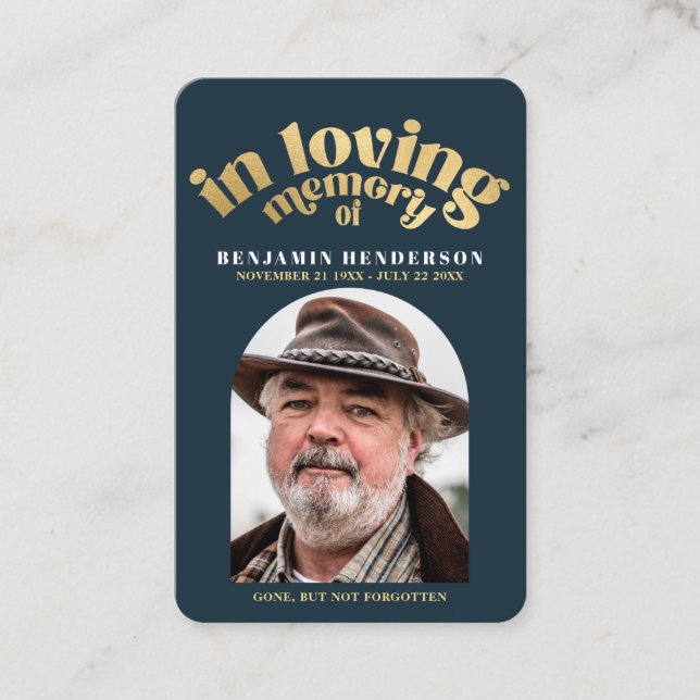 Elegant Photo Sympathy Funeral Prayer Cards (Front)