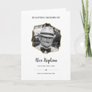 Elegant Photo Sympathy Memorial Folded Funeral Programme