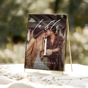 Elegant Photo Table Number Card
