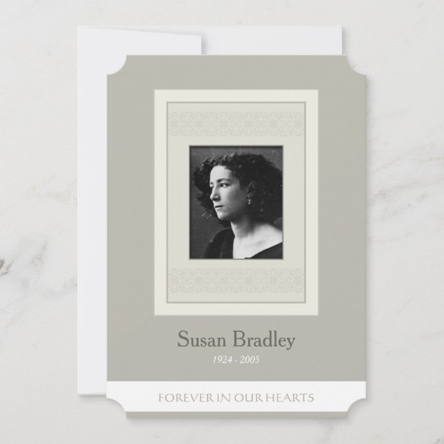 Elegant Photo Template Memorial Funeral Invitation (Front)