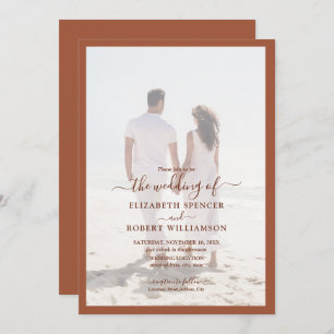 Elegant Photo Terracotta Wedding Invitation