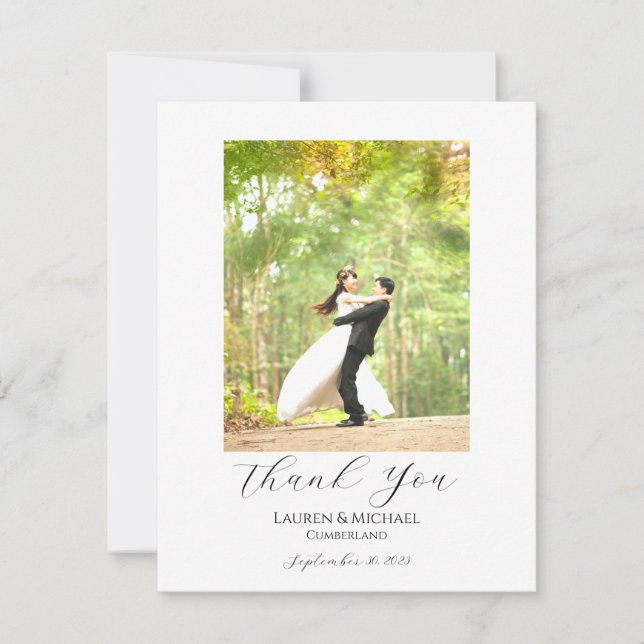 Elegant Photo Thank You Card (Front)