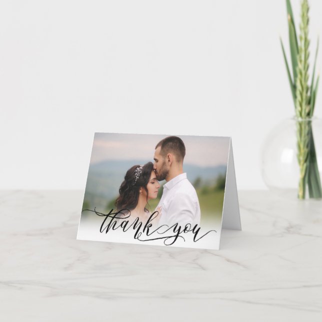Elegant Photo Thank You Wedding Card (Front)