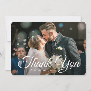 Elegant Photo Thank You Wedding Card Template
