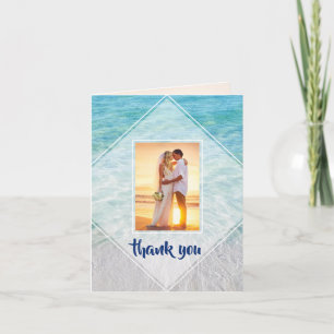 Elegant Photo Tropical Beach Wedding Thank You Card