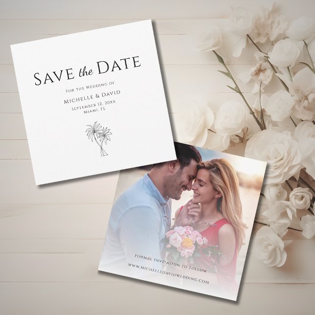 Elegant Photo Tropical Palm Trees Destination Save The Date (Creator Uploaded)