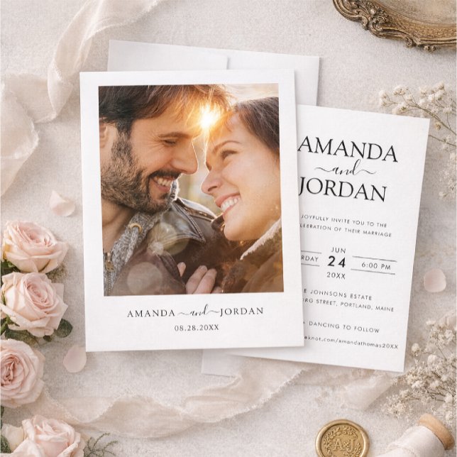 Elegant Photo & Typography Wedding Invite (Creator Uploaded)