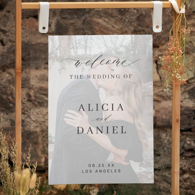 Elegant photo wedding acrylic welcome sign (Creator Uploaded)