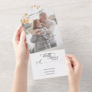 Elegant Photo Wedding All In One Invitation