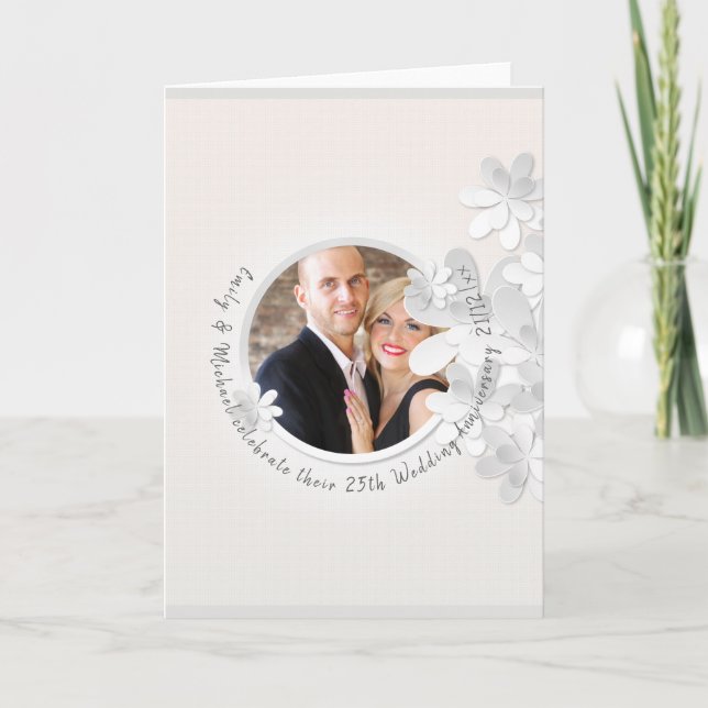 Elegant PHOTO Wedding Anniversary Card Thank You (Front)