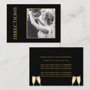 Elegant Photo Wedding Champagne Directions Enclosure Card