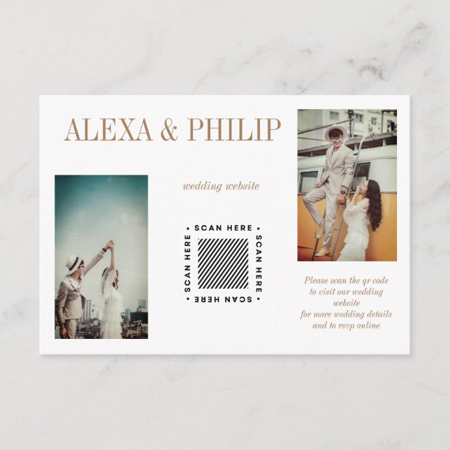 Elegant Photo Wedding Enclosure Card (Front)