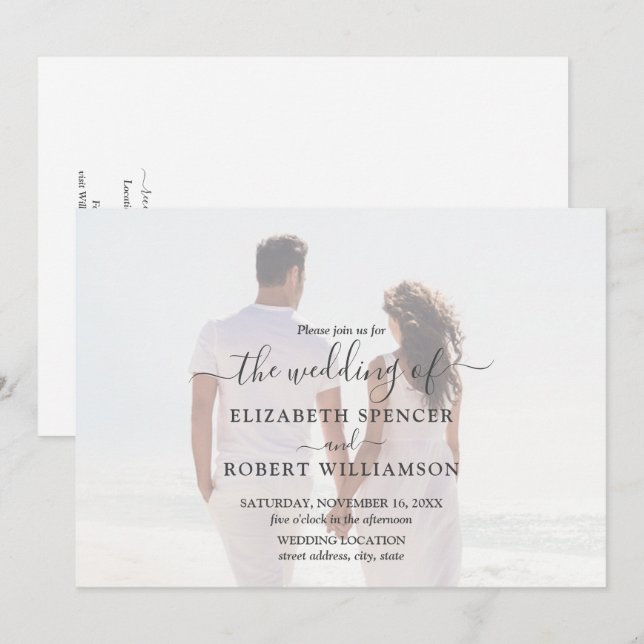 Elegant Photo Wedding Invitation (Front/Back)