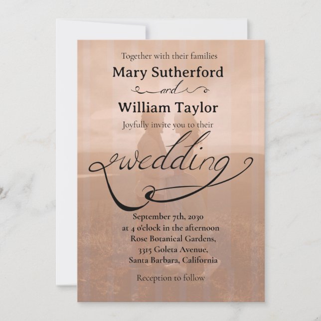 elegant photo wedding invitation (Front)