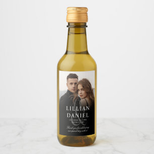 Elegant Photo Wedding Mini Wine Label