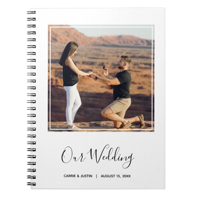 Elegant Photo Wedding Notebook (Front)