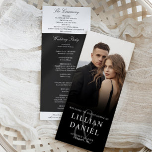 Elegant Photo Wedding Program Card
