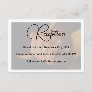Elegant Photo Wedding Reception Enclosure Card