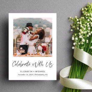 Elegant Photo Wedding Reception Invitation