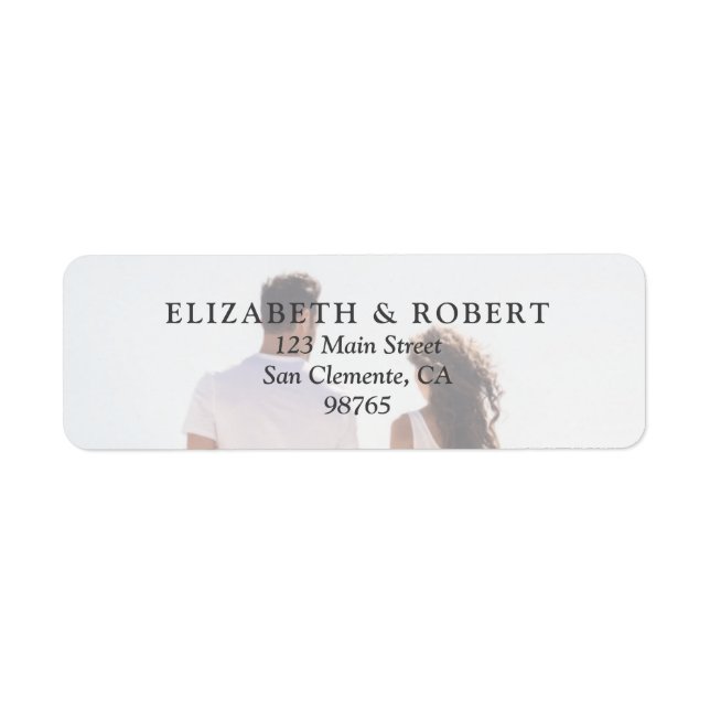 Elegant Photo Wedding Return Address  (Front)