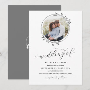 Elegant Photo Wedding Romantic Script Invitation
