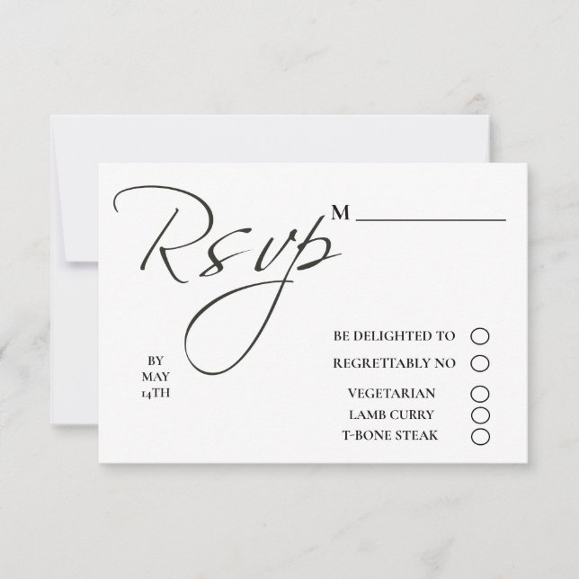 Elegant Photo Wedding RSVP Card (Front)