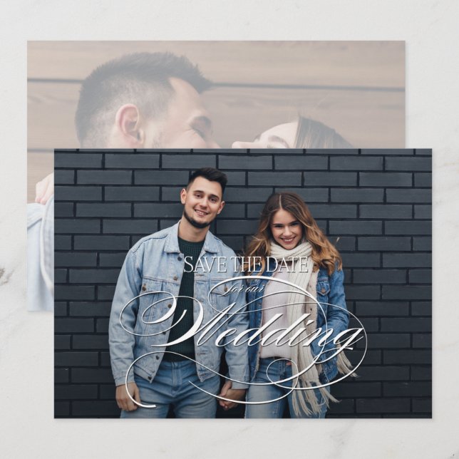 Elegant Photo Wedding Save The Date (Front/Back)