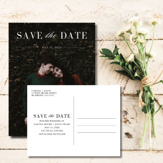 Elegant Photo Wedding Save the Date Announcement Postcard