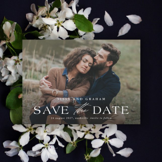 Elegant Photo Wedding Save the Date Magnetic Card (Elegant Photo Wedding Save the Date Magnetic Card.)