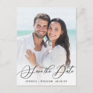Elegant PHOTO Wedding Save the Date Postcard