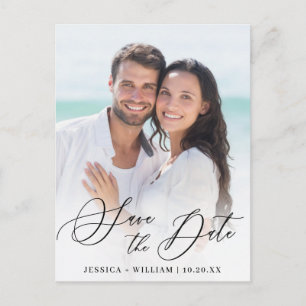 Elegant PHOTO Wedding Save the Date Postcard
